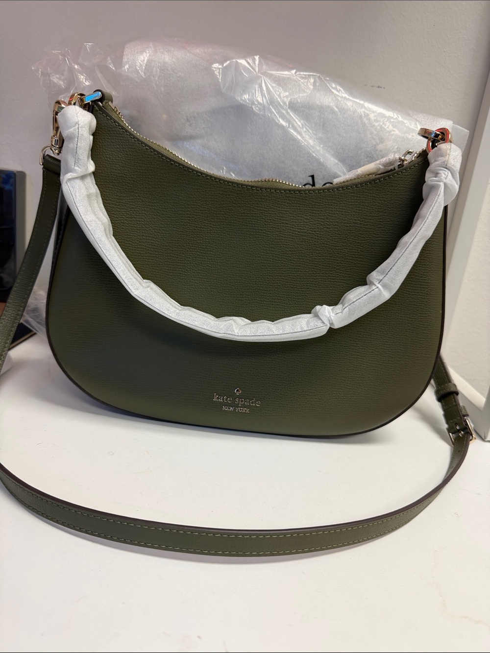 Kate Spade NY Kristi Shoulder Bag Seaweed Green Zip Gold